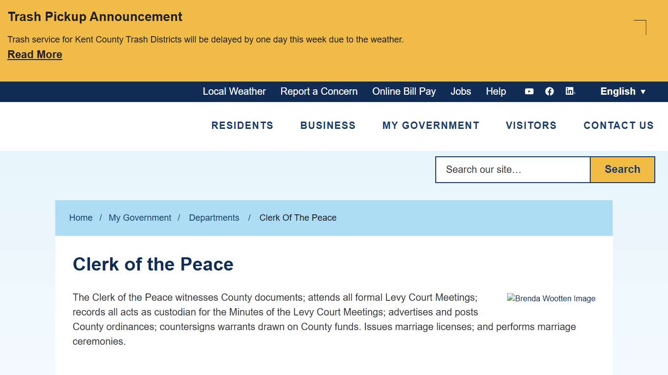 Clerk of the Peace Kent County Levy Court