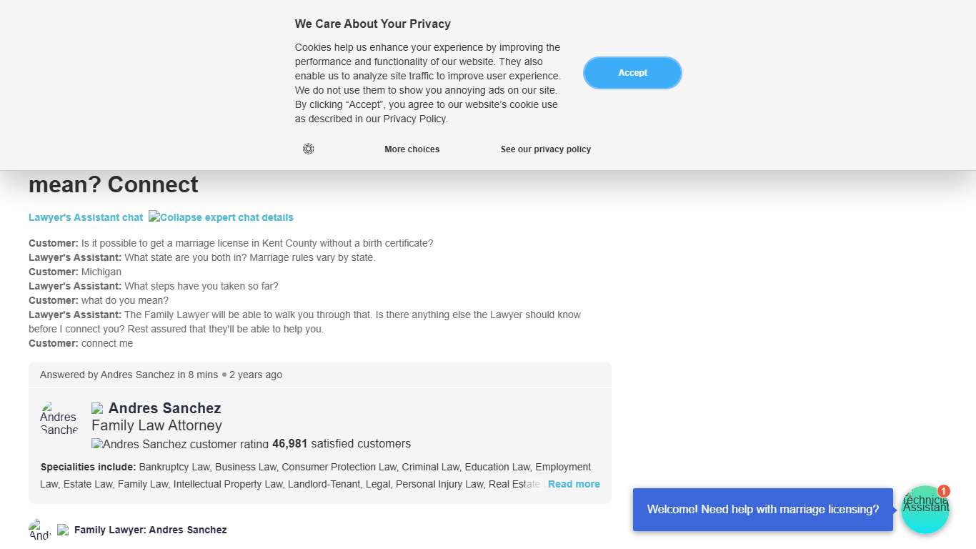 Kent County Birth Certificate & Marriage License Q&A JustAnswer